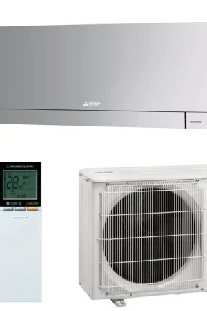 Climatiseur Mural Mitsubishi Design MSZ-EF25VGKS + MUZ-EF25VG Argent MelCloud Wifi Petit Prix