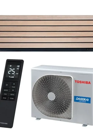 Seulement Aujourd'hui Climatiseur Mural Toshiba Daiseikai 10 RAS-B18S4KVDG-E + RAS-18S4AVPG-E Bois Home AC Control Wifi