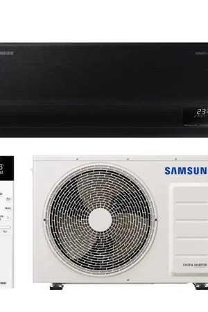 Jusqu'à Épuisement Des Stocks Climatiseur Mural Samsung Windfree Avant S2 AR70F07C1ABNEU + AR70F07C1AWXEU Noir SmartThings Wifi