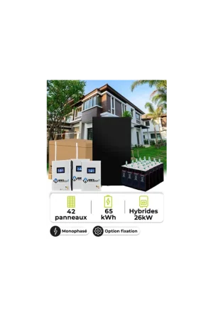 Commande En Gros Kit Solaire Autoconsommation 18,9 kWc – Mono 20 kW – Batterie OPzS 65 kWh