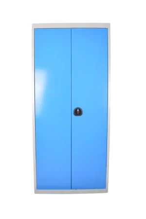 Armoire d'Entretien Vestiaire 2 Portes Battantes 4 Tablettes 1 Penderie 180x80x50cm Bleu Gris - NEUVE Déclassée Nouveauté