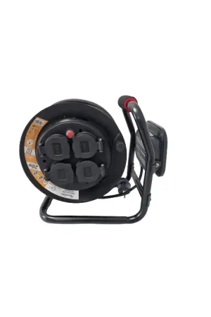 Enrouleur de Câble Électrique Ergonomique 20m Avec Projecteur et 4 Prises - A522677 - NEUF Populaire