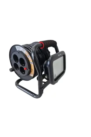 Commander Vite Enrouleur de câble électrique Ergonomique 15m Avec Projecteur et 4 Prises - A522676 - NEUF