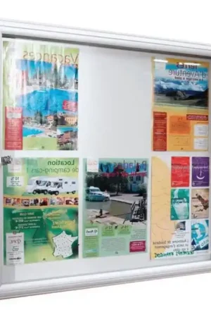 Vitrine d'Affichage Extérieur REVERSO 1 Porte Plexiglas Blanc 94x69cm - A216460 - NEUVE Expédié Aujourd'hui