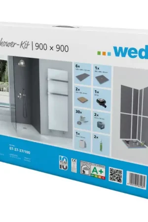 Meilleur Prix Kit Panneaux Muraux de Douche d'Angle WEDI "Shower-Kit Primo" 900x900mm - 07-37-37/100 - NEUF