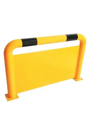 Usine Directe Arceau Barrière de Protection Acier avec Plaque Anti-Encastrement Jaune et Noir - A135371 - NEUF Déclassé