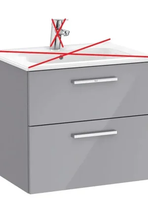 Achat Immédiat Meuble Sous-Vasque de Salle de Bain ROCA Victoria 2 Tiroirs Gris Brillant - A857468516 - NEUF