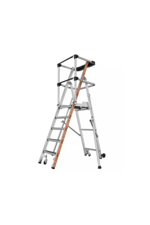 Escabeau Plate-Forme Double Tablette TUBESCA Raptor Garde-Corps Lisse 6 Marches H2.94m - 02274156 - NEUF Déclassé Commande En Gros