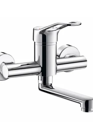 Prix Bas Mitigeur Mural Thermostatique Bec Plat Fixe DELABIE Manette Ajourée Chromé - 2456S - NEUF