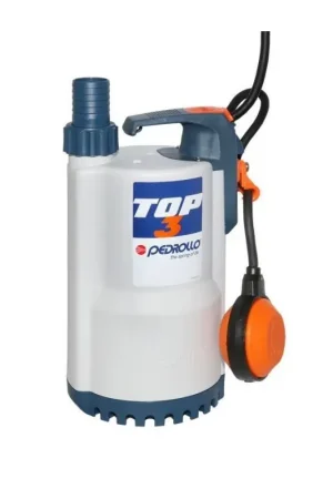 Pompe d'Évacuation Submersible pour Eaux Propres PEDROLLO Top3 - G1A0025 - NEUVE Dernier Modèle