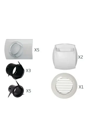 Kit Bouches Auto ALDES Algaine pour T3/T4 Extraction Ø125 Insufflation Bio Ø80 pour Réseau VMC Double-Flux - 11023228 - NEUF Haute Qualité
