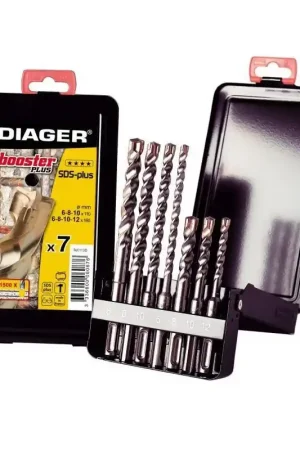 Coffret de 7 Forets Béton Ø6-8-10x110mm Ø6-8-10-12x160mm DIAGER Booster Plus 3 Taillants pour Perforateur - 113D - NEUF Meilleur Choix