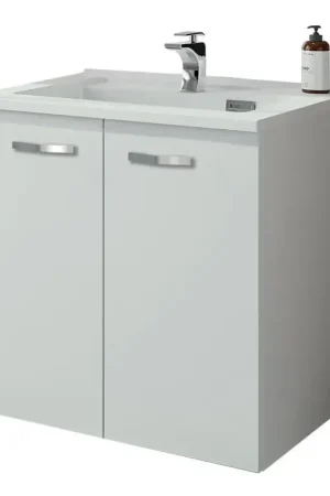 Acheter Direct Meuble Sous-Vasque NEOVA Milano 2 Portes 80cm Blanc Brillant - A2355731 - NEUF