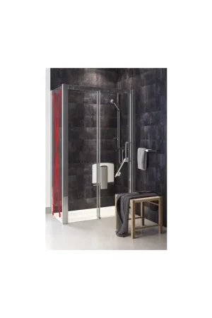 Meilleure Vente Porte de Douche Coulissante AKW Larenco 1600x2000mm Pose en Niche en Aluminium Chromé - 26778 - NEUVE