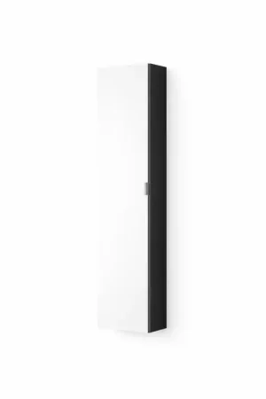 Produit De Marque Meuble Colonne de Salle de Bain 152x40cm AQUANCE Prag 1 Porte Miroir Double Face Noir - MDAXMM4014 - NEUF Déclassé