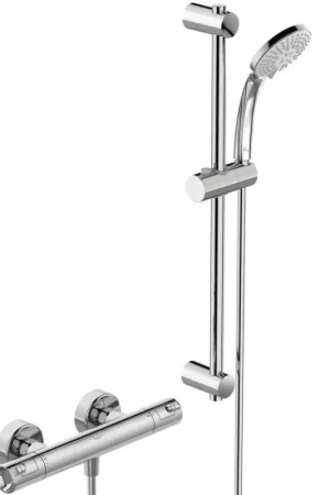 Ensemble de Douche avec Douchette à Main et Mitigeur Thermostatique PORCHER Okyris 60cm Chromé - D0496AA - NEUF Offre Limitée