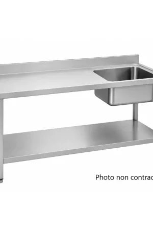Petit Prix Table Plonge INOX E INOX 1 Bac Cuve 40x40x25cm 1600x700mm - 1478 - NEUVE Déclassée