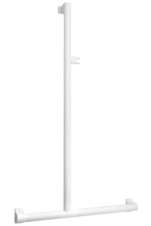 Commander Vite Barre de Douche PMR en T ou en L PELLET Arsis avec Support Douchette Coulissant en Aluminium Blanc - 049820 - NEUVE