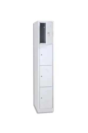 Livraison Express Vestiaire Monobloc 1 Colonne 4 Casiers Blanc - WM431-BLC - NEUF Déclassé