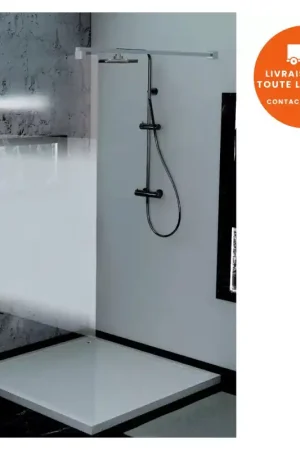 Bon Plan Paroi de Douche Fixe à l'Italienne AQUANCE Ixia 100x200cm Profilé Chromé - IXIA29281 - NEUVE