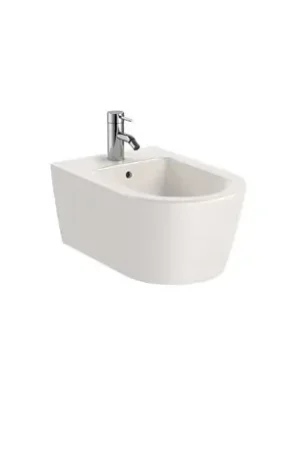 Bidet suspendu Inspira Round Beige, 37x56x40 cm, 1 trou percé, 2 trous préperçés Expédié Aujourd'hui