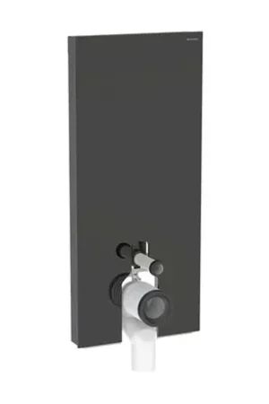 Panneau sanitaire Monolith WC sol Verre noir / aluminium chromé noir 114 cm Prix Bas