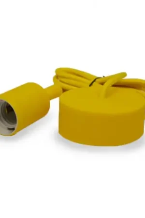 Achat Immédiat Suspension douille E27 en silicone, Cylindre Jaune BUTTERFLY E27 5007