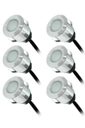 Achat Immédiat Kit spot LED terrasse, 6x0,6W 6x6 Lm Blanc jour TERRASSO 70752