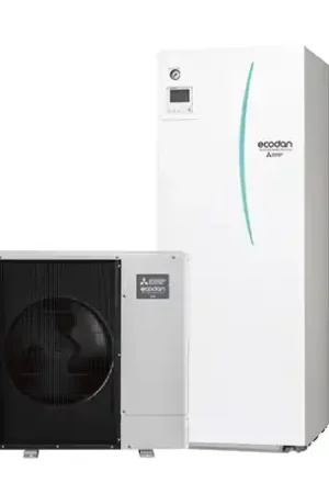 Certifié Pompe à chaleur air eau Ecodan Power Inverter Silence Duo 6 kWatts, 200 Litres Monophasé R32