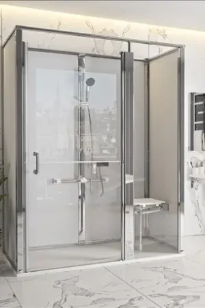 Acheter Direct Cabine de douche Onyx Porte Duo 170x80 cm en niche gauche