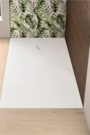 Achat Immédiat Receveur de douche Kinemoon Evo 160x90 cm blanc, texture pierre lunaire avec grille et bonde