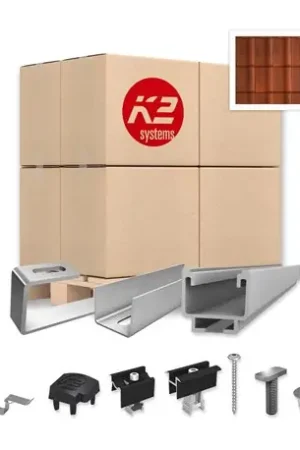 Acheter Direct Pack Fixation Tuiles Mécaniques - 2 panneaux - Installation Paysage - K2