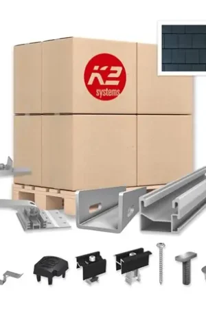 Achat Immédiat Pack Fixation Tuiles Ardoise - 16 panneaux - Installation Portrait - K2