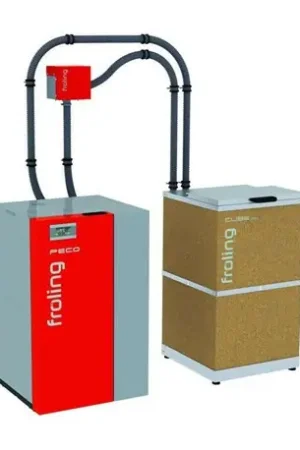 Must-Have Chaudière à granulés PECO 20 avec flexible d'aspiration et silo Cube 500 L
