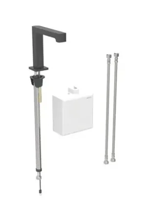 Achat Immédiat Robinetterie de lavabo Brenta Noir mat à piles pour module apparent sur gorge avec mitigeur thermostatique